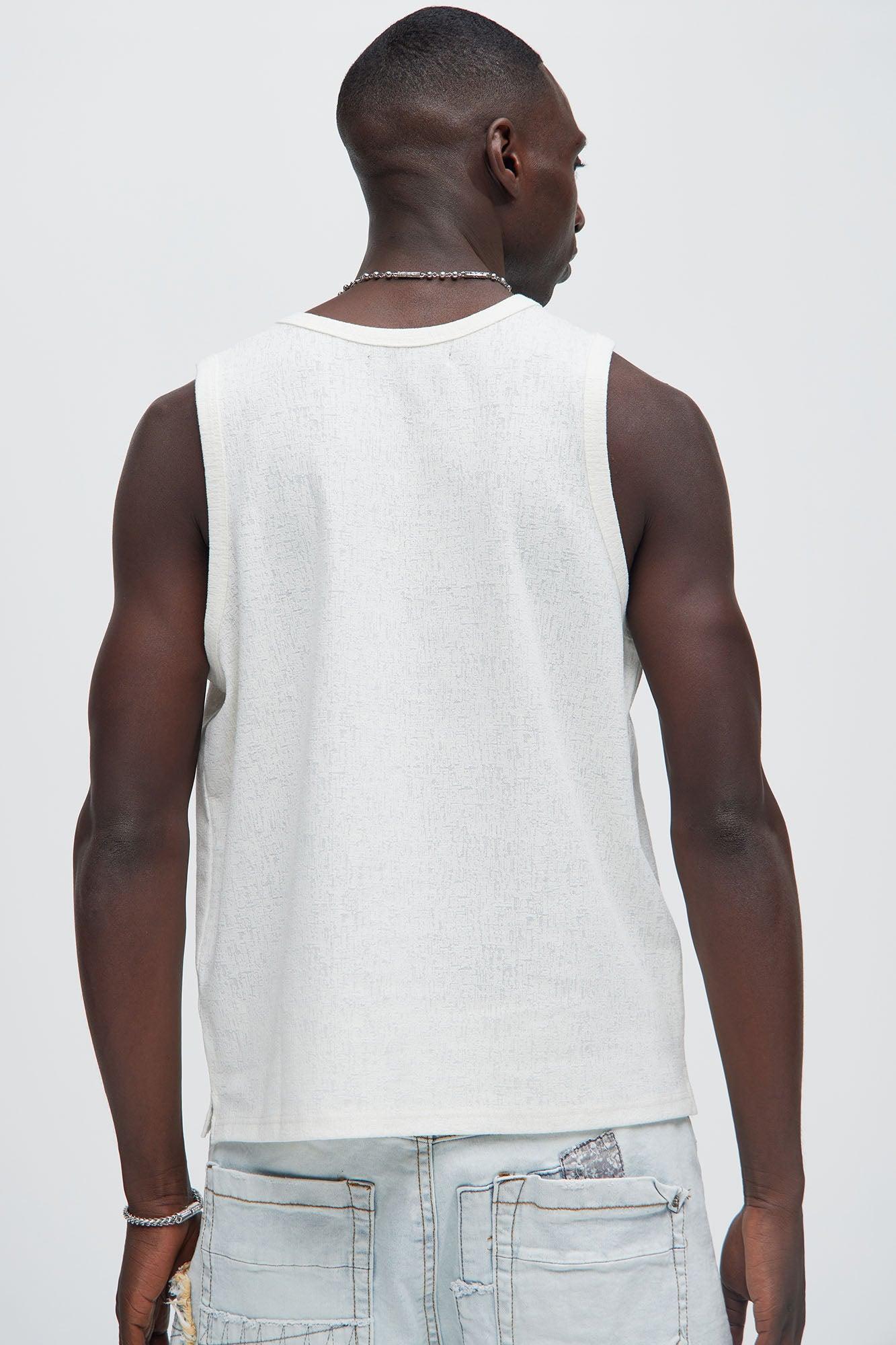 Duval Textured Relaxed Tank - Off White Product Image
