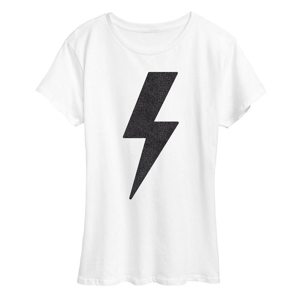 Women's Lightning Bolt Sparkle Graphic Tee,  Product Image