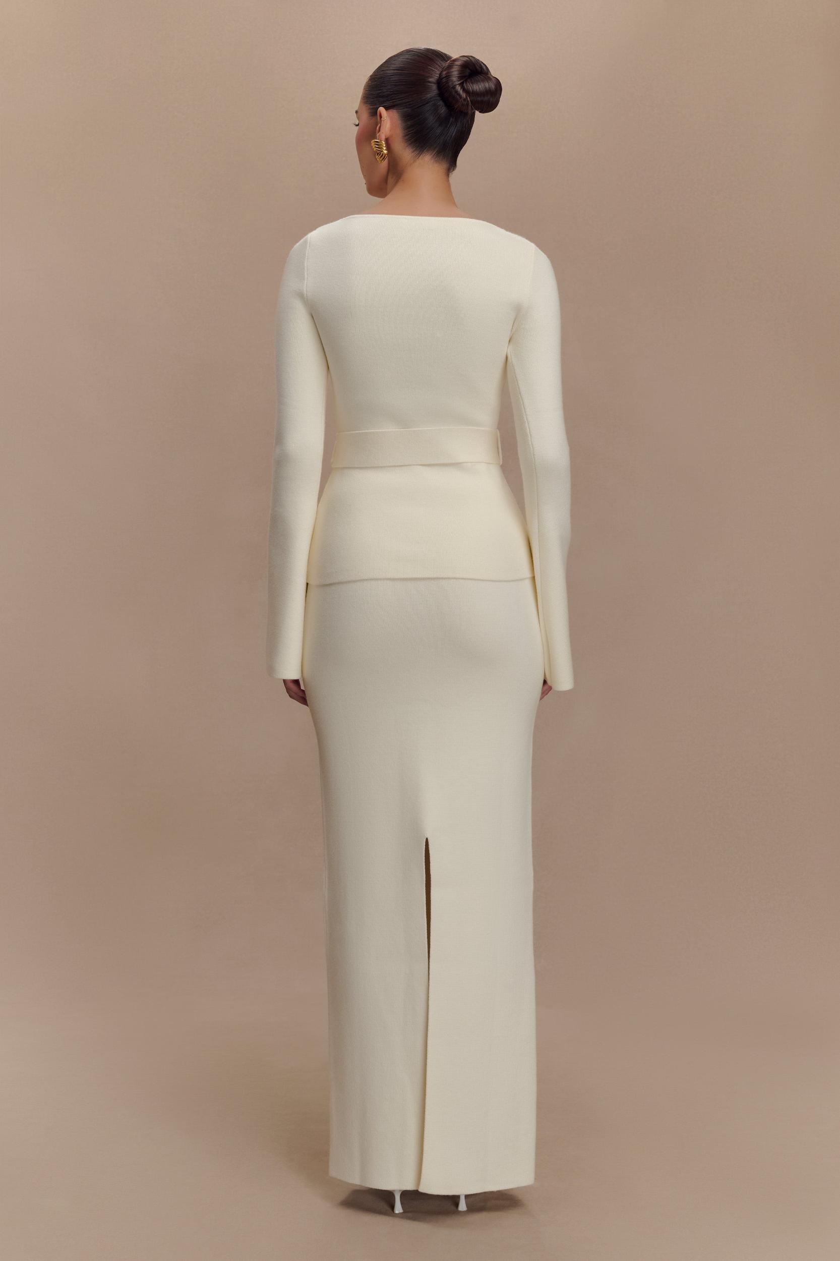 Kyle Knit Maxi Skirt - Ivory Product Image