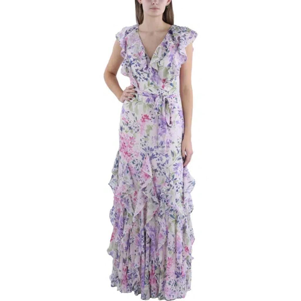 LAUREN RALPH LAUREN Woman Maxi Dress Ivory Size 8 Recycled Polyester In Multi Product Image