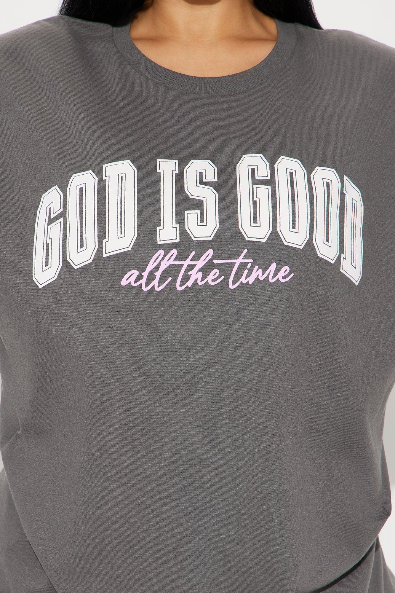 God Is Good All The Time Oversized Tee - Charcoal Product Image