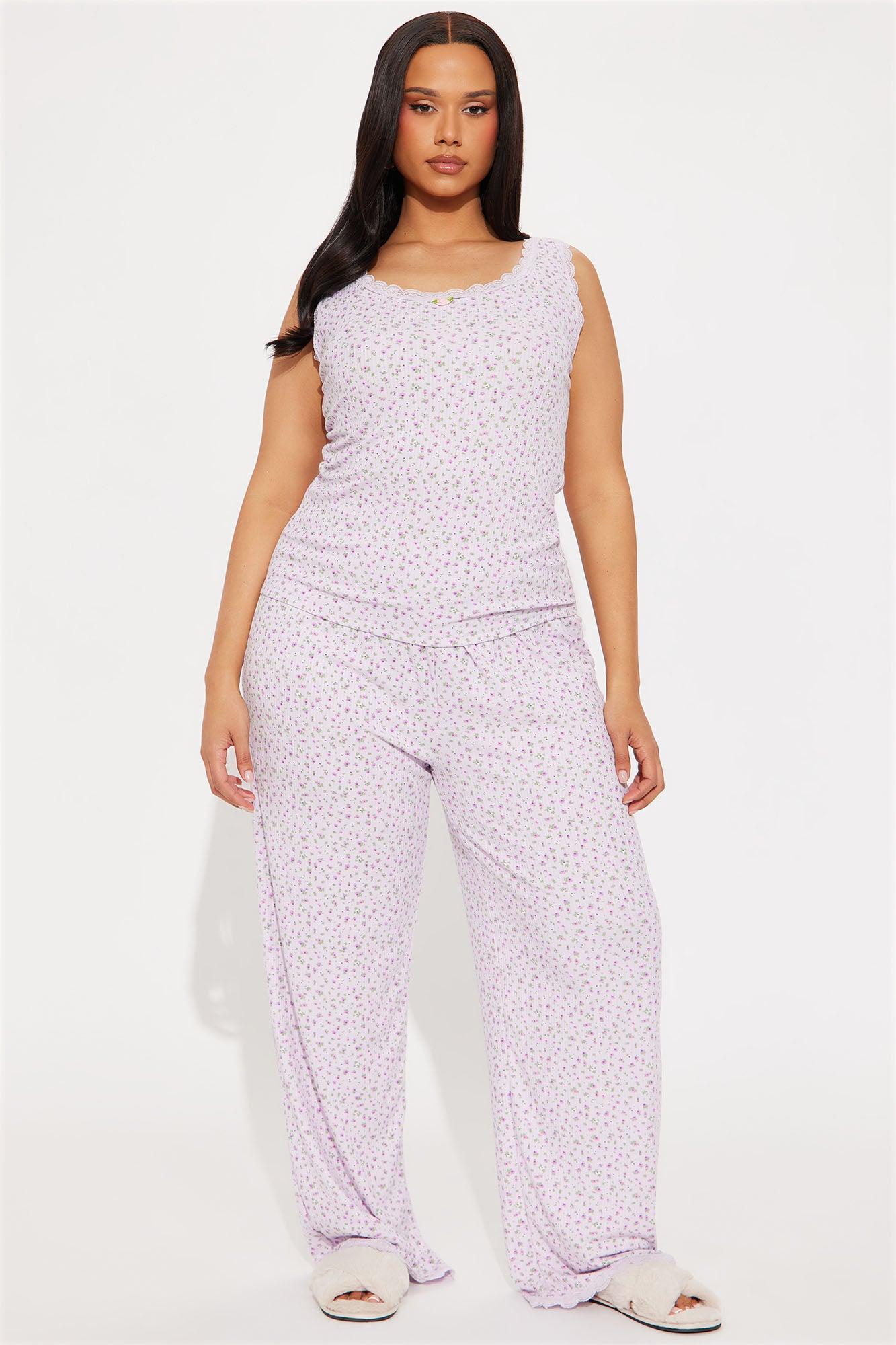 Dreamy Era Ribbed PJ Pant Set - Lavender Female Product Image