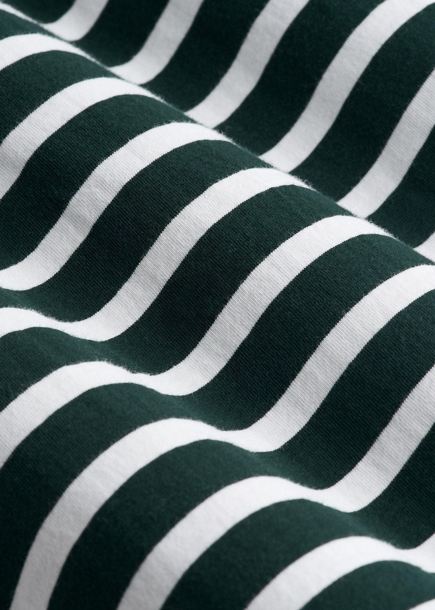 Long Sleeve Striped Tee for Tall Men in Emerald and White Stripe Male Product Image