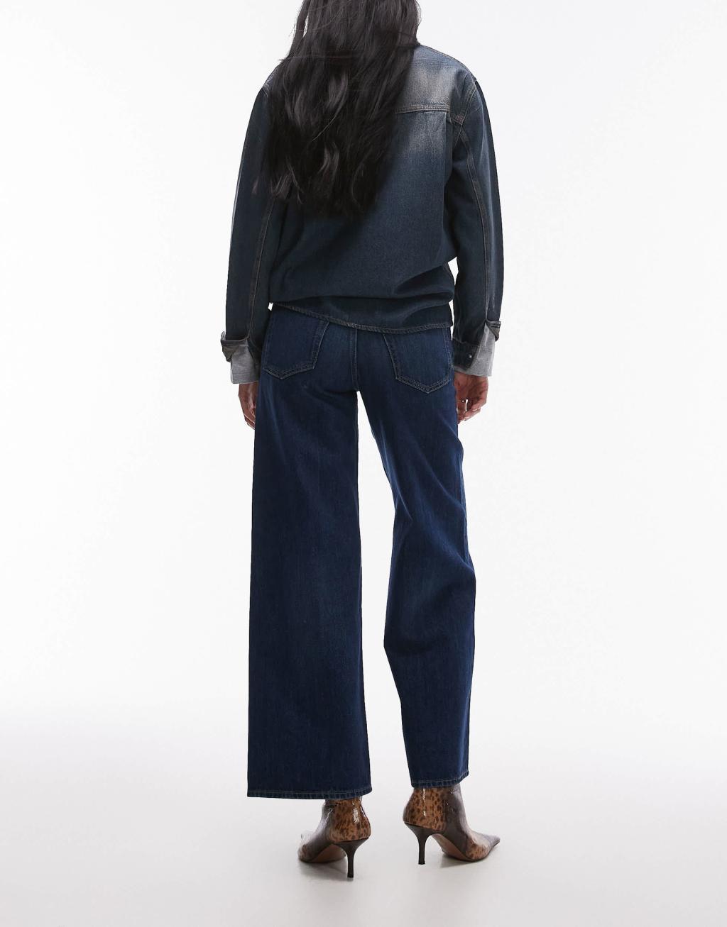 ARKET Cloud low rise baggy wide leg jeans in blue rinse wash Product Image