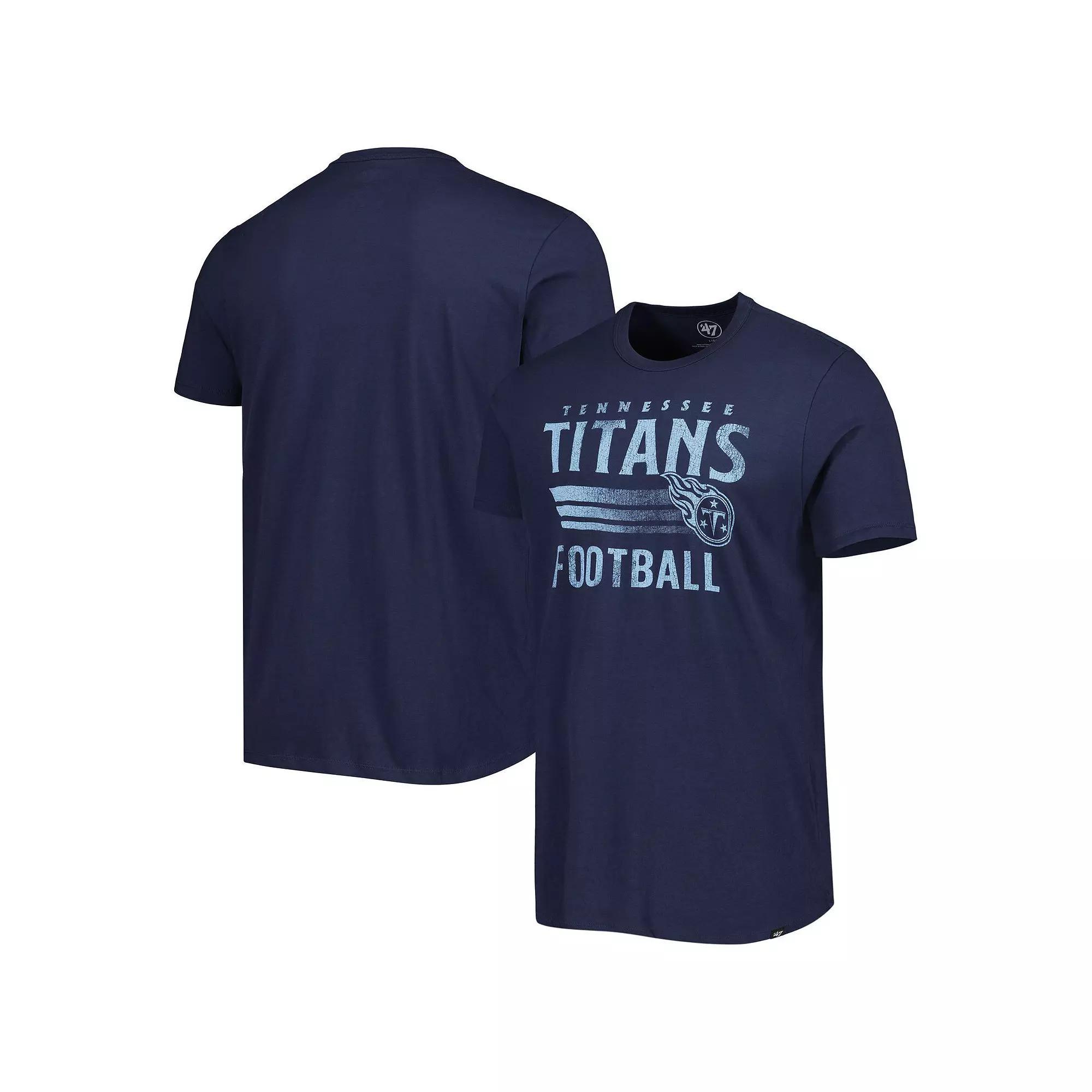 Men's '47 Navy Tennessee Titans Wordmark Rider Franklin T-Shirt, Size: 2XL, Blue Product Image