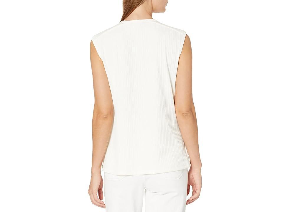 Tommy Hilfiger Sleeveless Rib Knit (Ivory) Women's Blouse Product Image