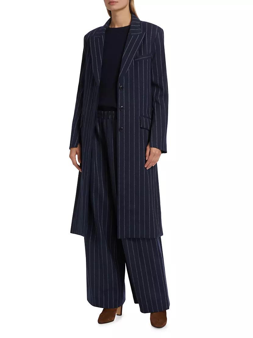 Cash Pinstriped Stretch-Wool Coat Product Image