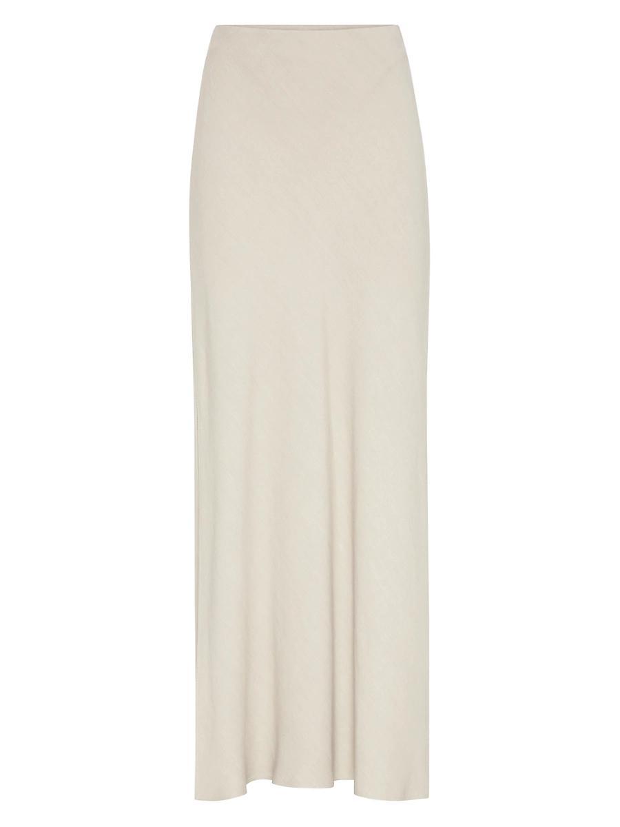 Womens Viscose and Linen Twill Fluid Bias Cut Skirt Product Image