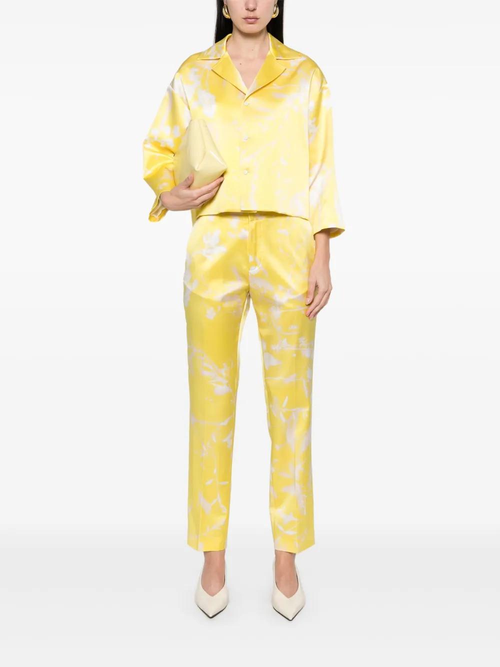 FABIANA FILIPPI Silk Trousers In Yellow Product Image