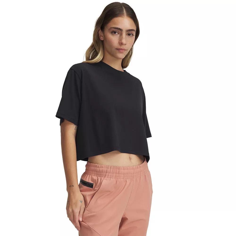 Women's Under Armour Rival Short Sleeve Cropped Tee,  Product Image