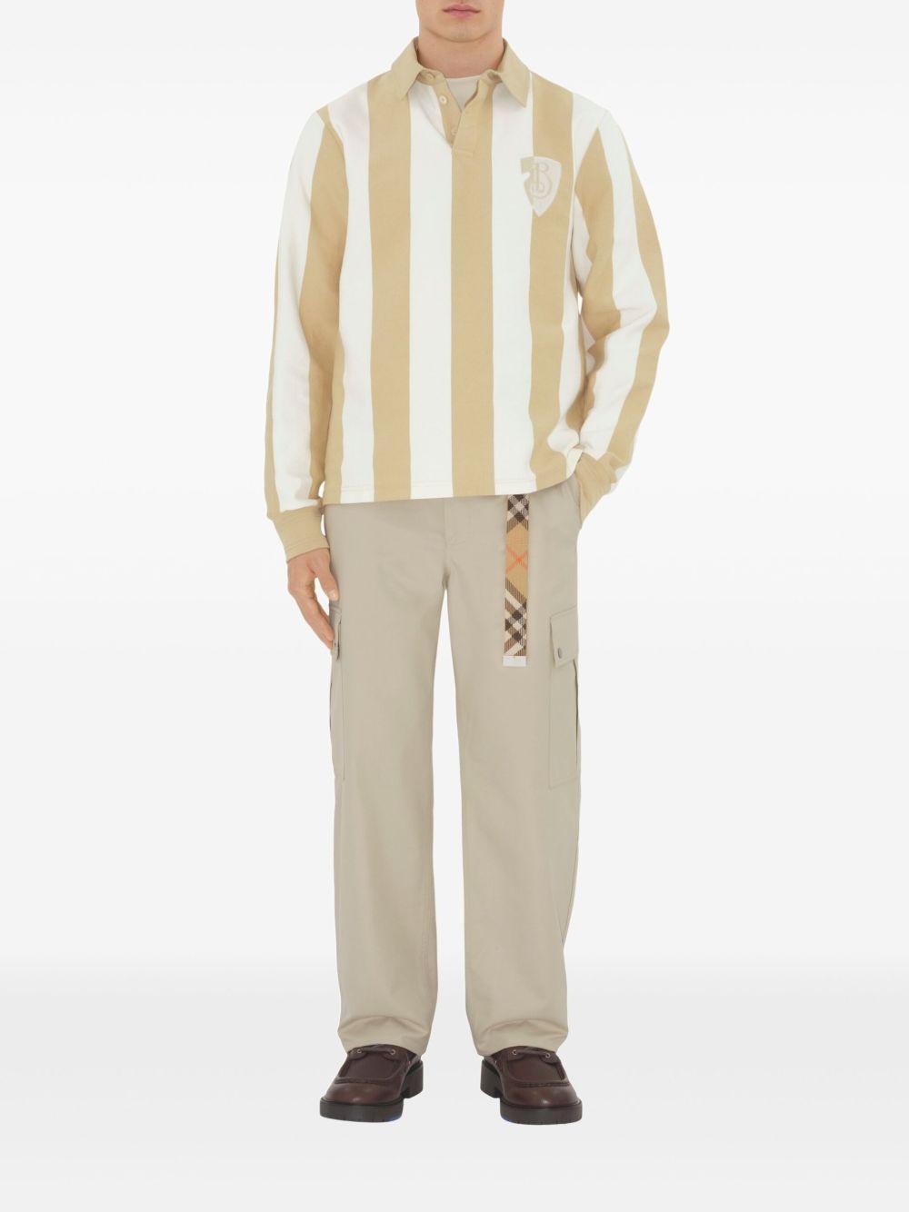 striped cotton polo shirt Product Image