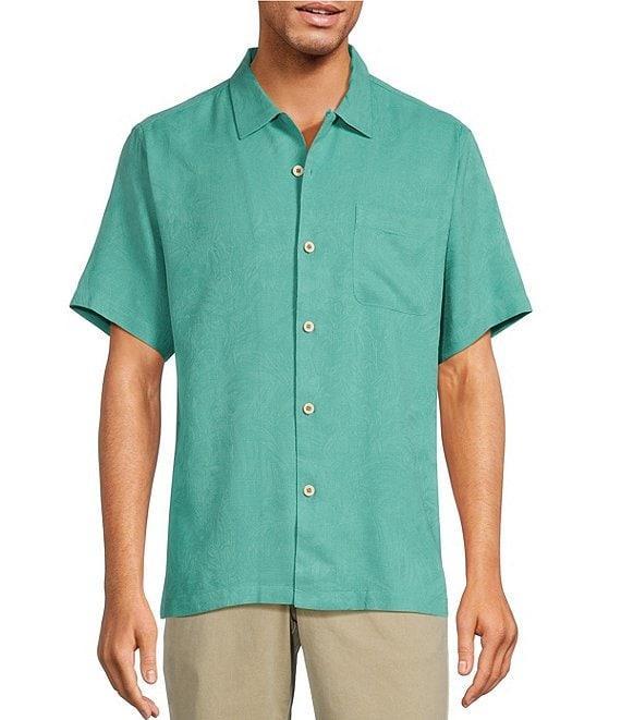 Tommy Bahama Solid Tropic Isle Short Sleeve Camp Collar Woven Shirt Product Image