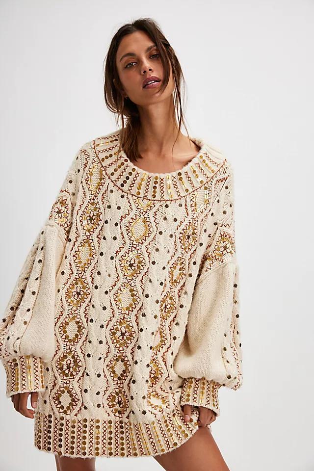 Gilded Cable Embellished Sweater Product Image