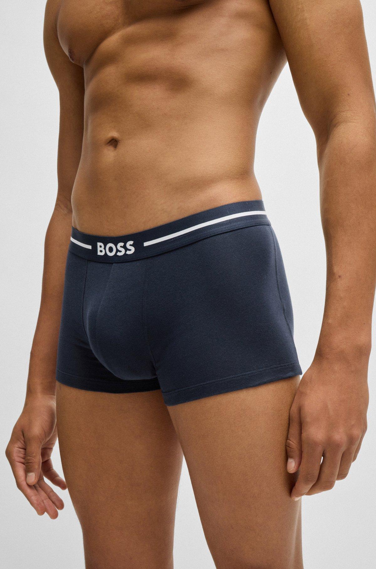 Three-pack of stretch-cotton trunks with logo waistbands Product Image