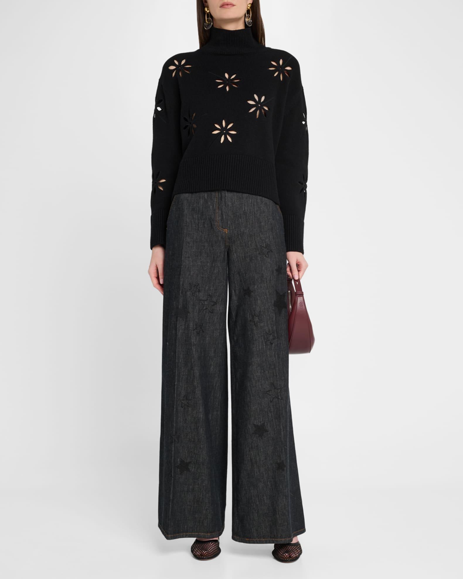 Mock-Neck Cutout Wool-Cashmere Sweater Product Image