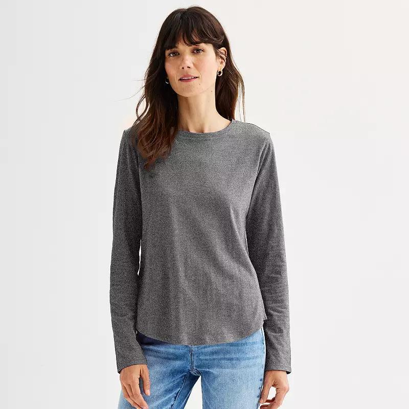 Womens Sonoma Goods For Life Everyday Long Sleeve Crewneck Tee Product Image