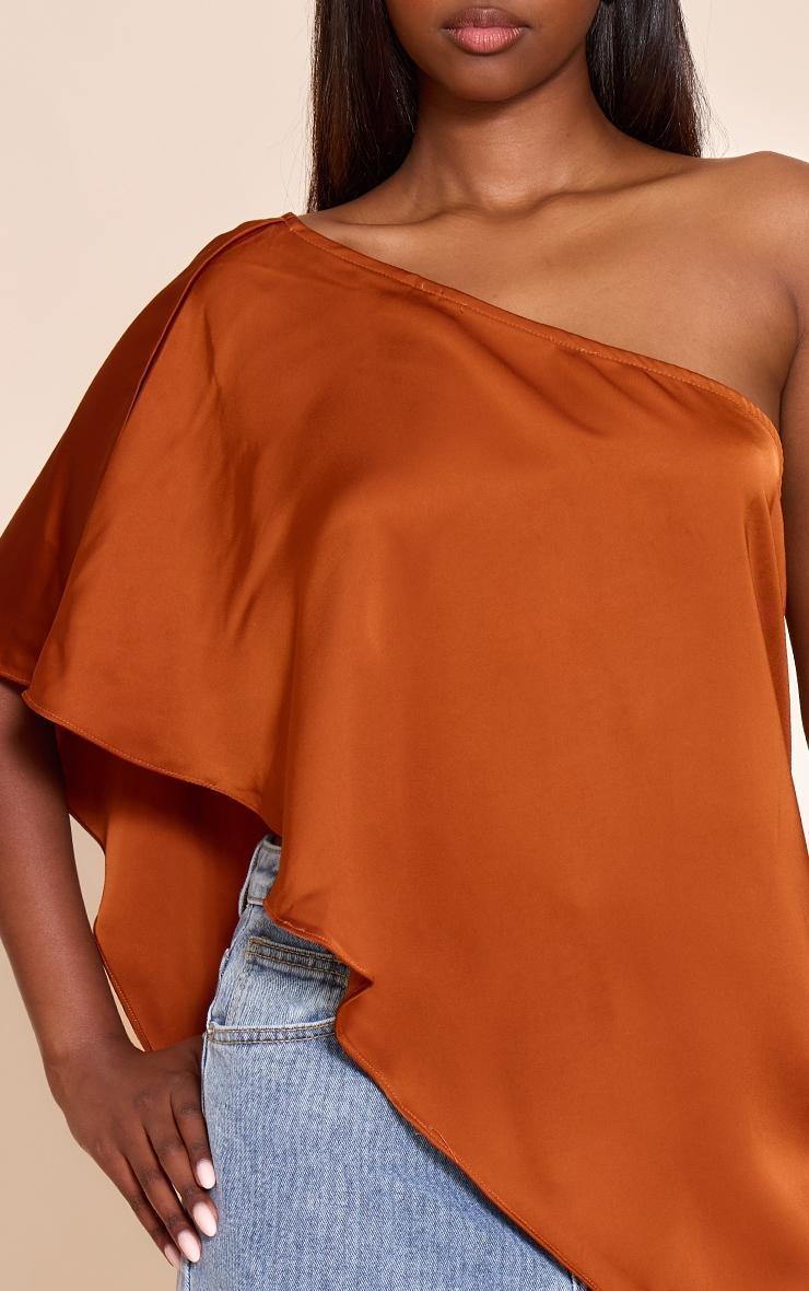 Burnt Orange Satin Floaty Long Top Product Image
