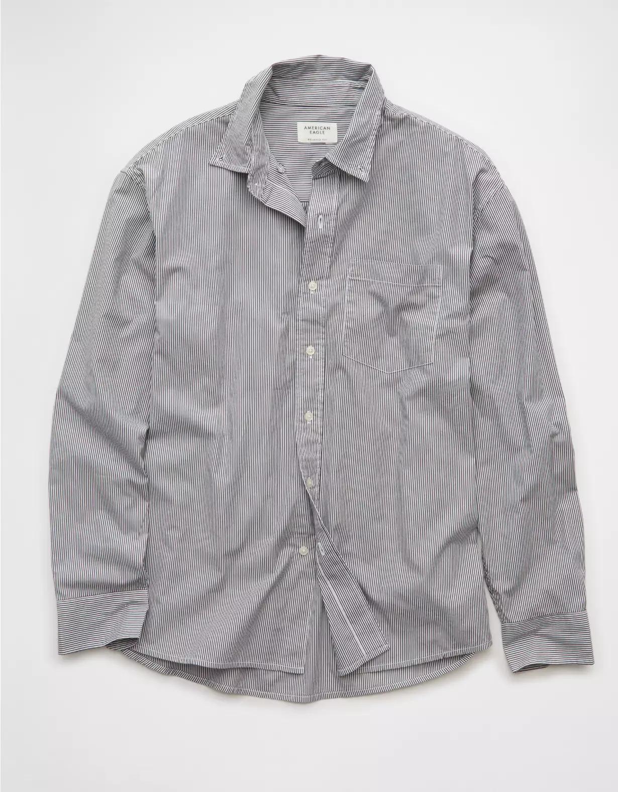 AE Everyday Relaxed Poplin Button-Up Shirt Product Image