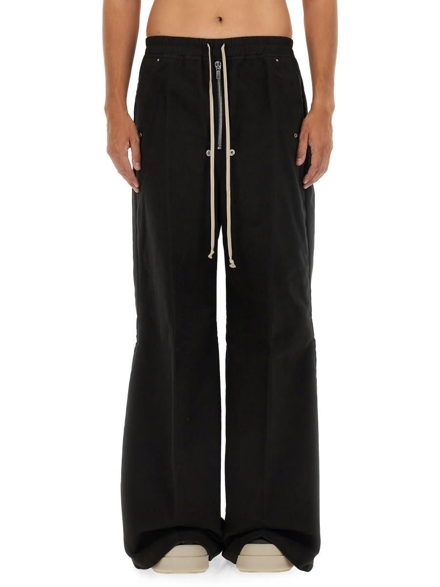 RICK OWENS Wide Bela Black Cotton Trousers Product Image