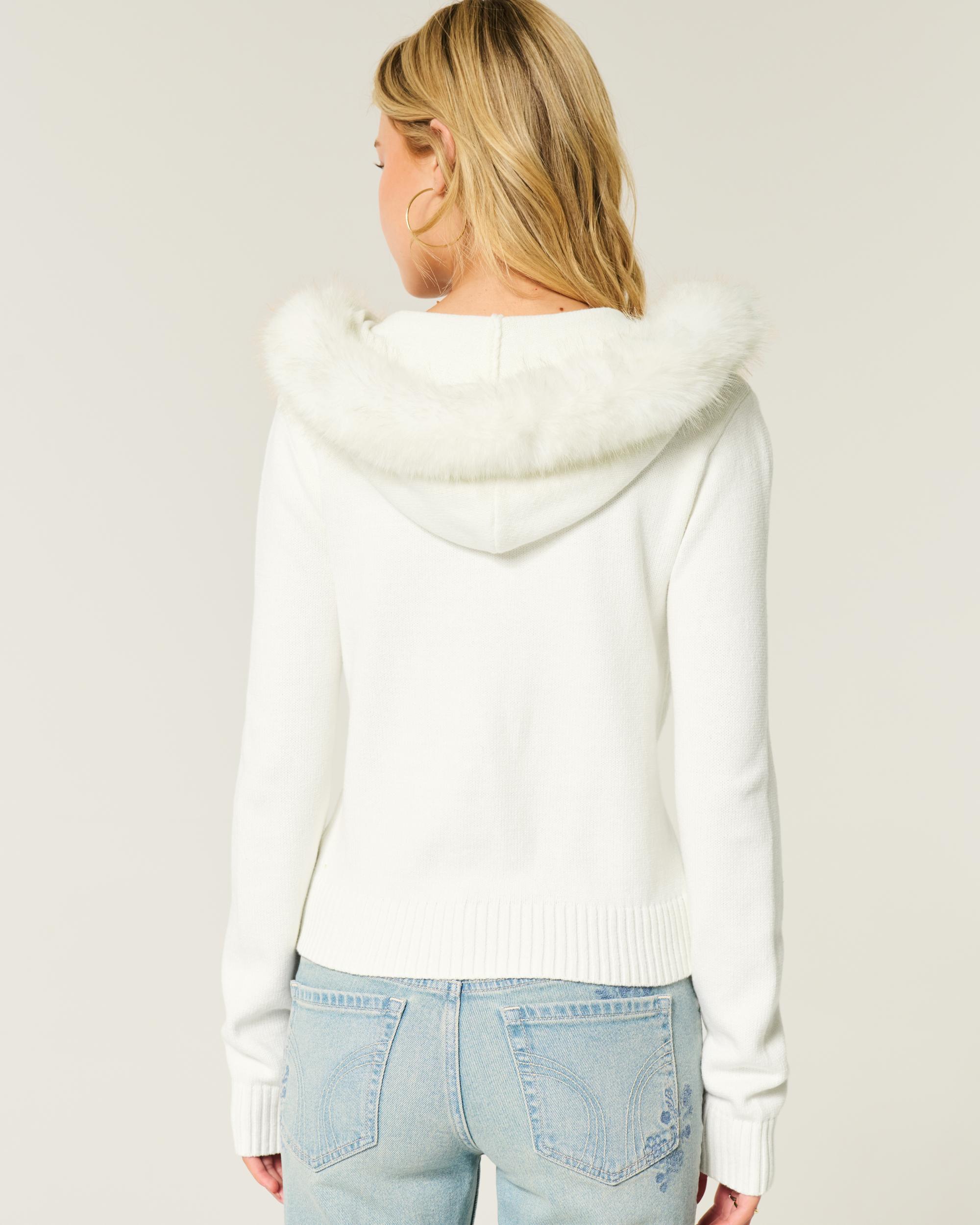 Hooded Fair Isle Zip-Up Sweater Product Image