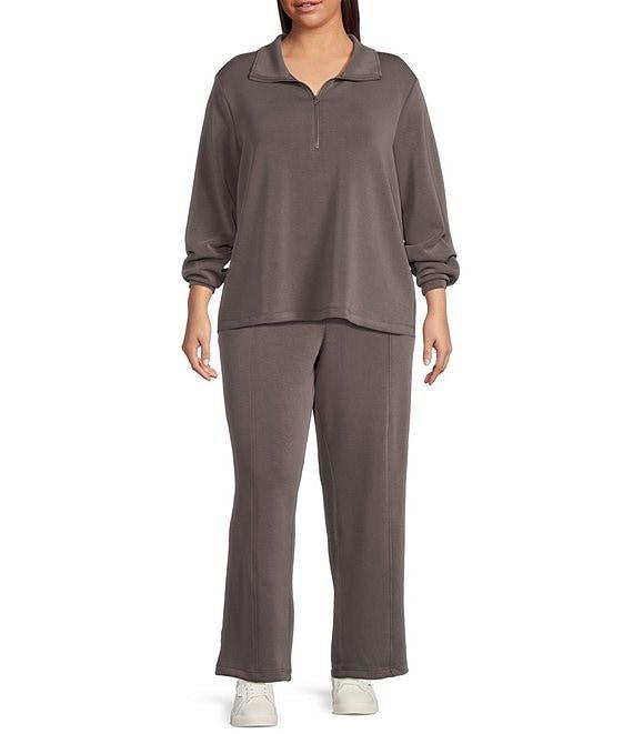 Skies Are Blue Plus High Rise Brushed Modal Blend Drawstring Pants Product Image