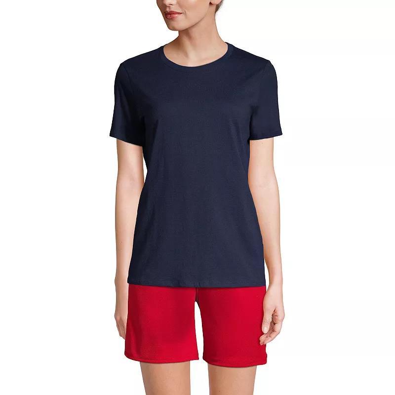 Women's Tall Lands' End School Uniform Short Sleeve Essential T-shirt, Size: Large Tall, Classic Blue Product Image