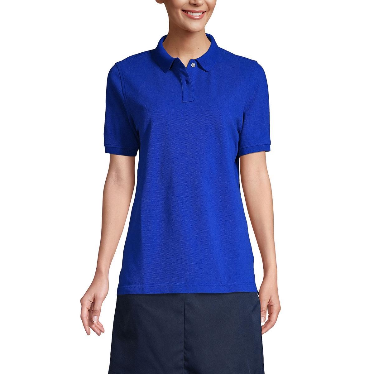 Women's Lands' End School Uniform Short Sleeve Mesh Polo Shirt, Size: Small, Red Product Image