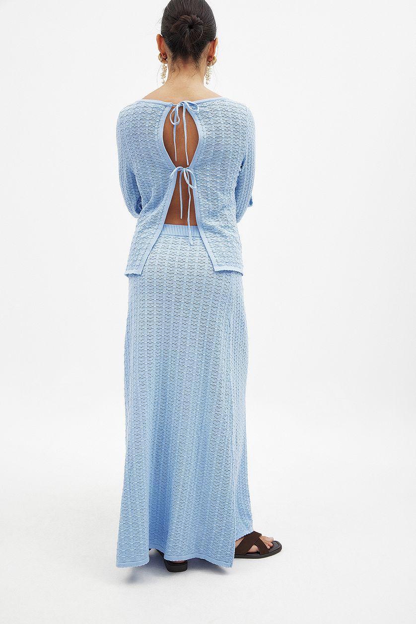 Knitted Crochet Midi Skirt Product Image