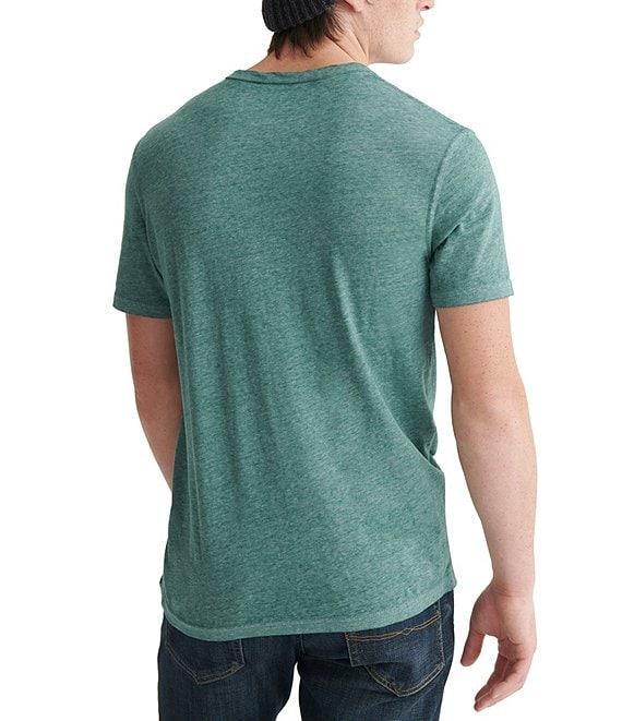 Lucky Brand Short Sleeve Button Notch Neck Venice Burnout T-Shirt Product Image