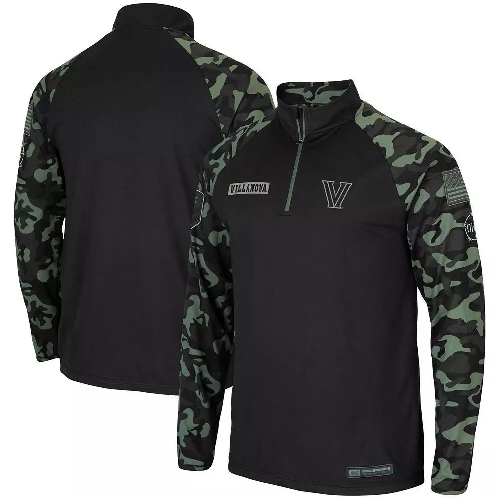 Men's Colosseum Black Maryland Terrapins OHT Military Appreciation Take Flight Raglan Quarter-Zip Jacket, Size: Large Product Image