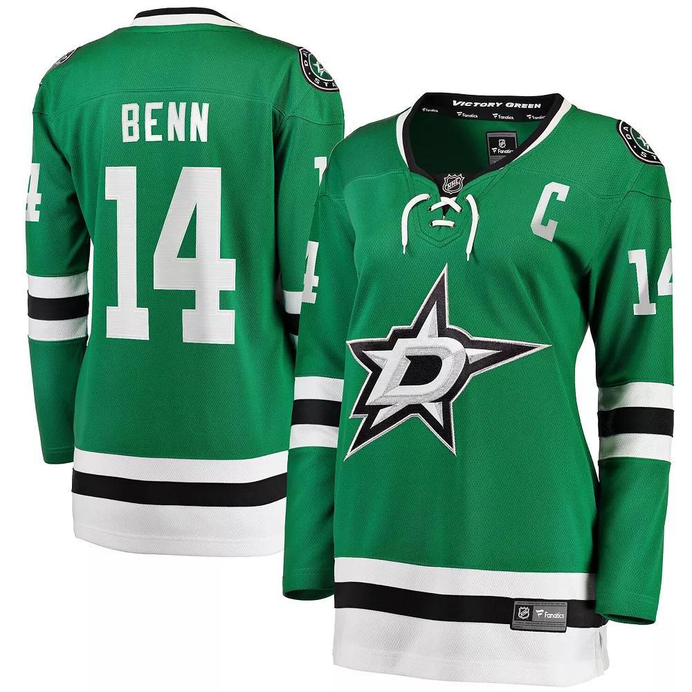 Women's Fanatics Jamie Benn Kelly Green Dallas Stars Captain Patch Home Breakaway Player Jersey,  Product Image