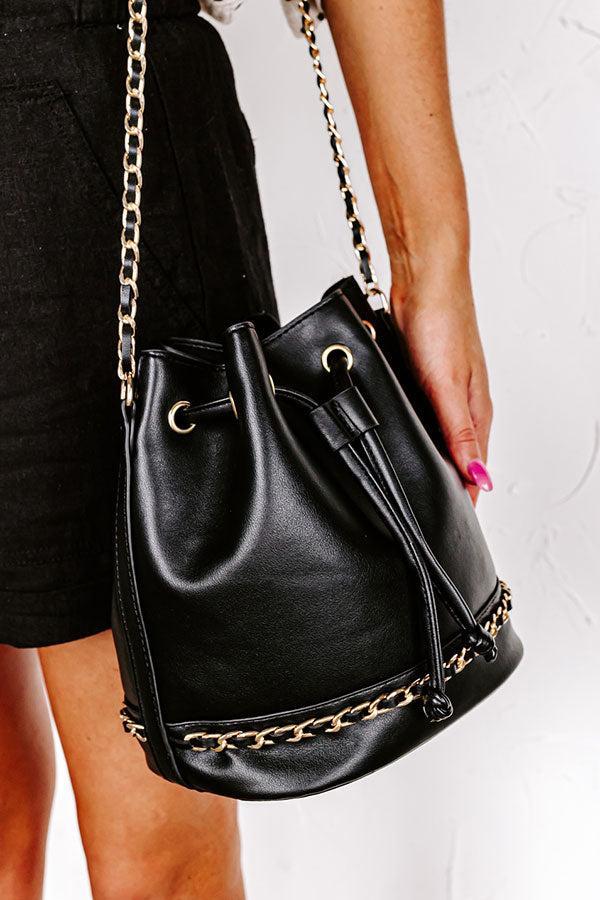 The Ahna Faux Leather Bag In Black Product Image