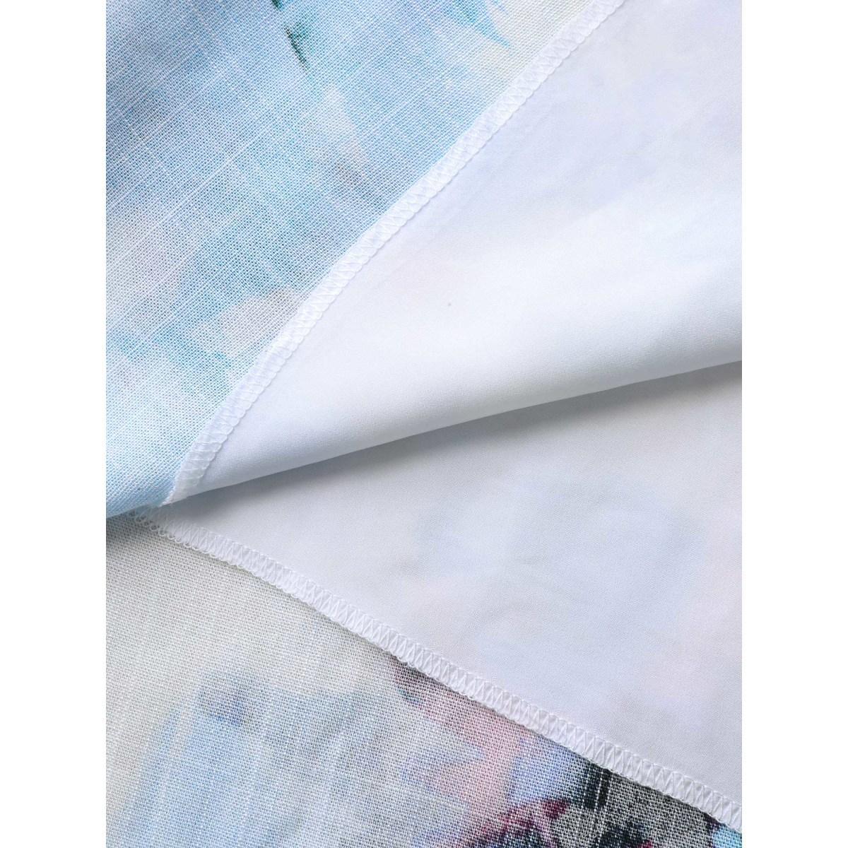 Plus Size Floral Print Sweetheart Neck Pockets Midi Dress Multicolor Women V-neck Short sleeve Curvy BloomChic 14-16/1X Product Image