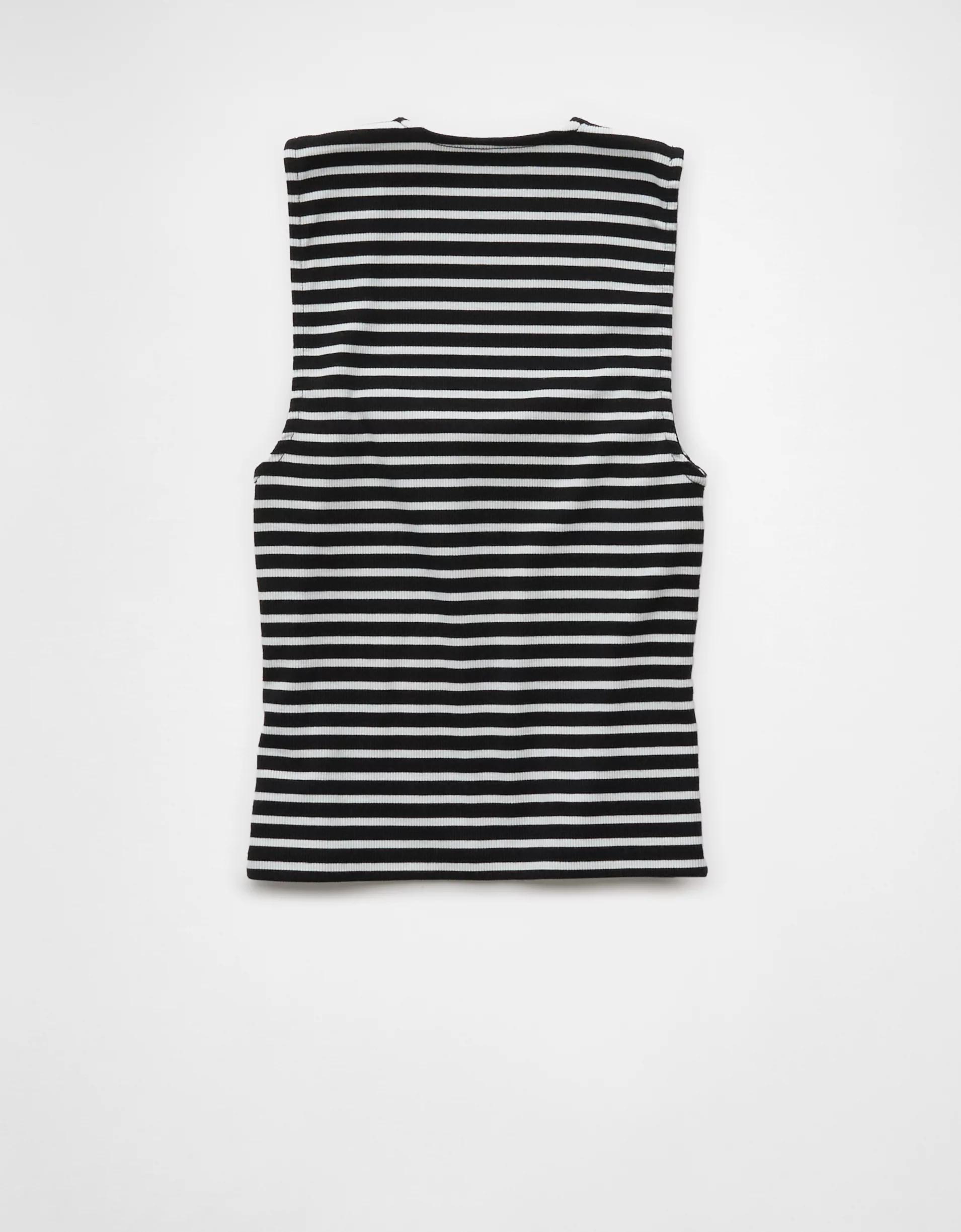AE Sleeveless Square Neck Striped Top Product Image