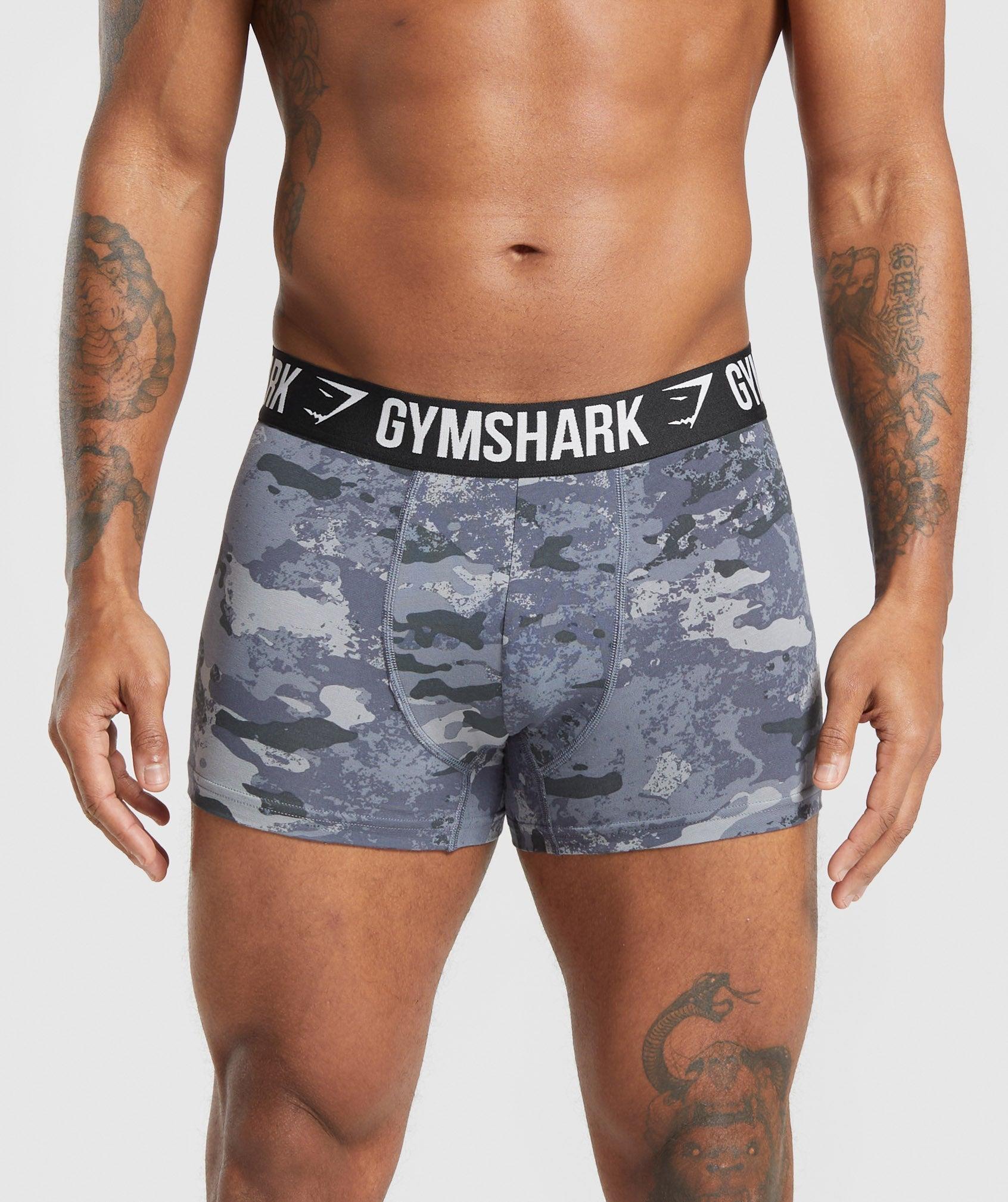 Gymshark Boxer Brief 3PK - Black/Graphite Grey Male Product Image