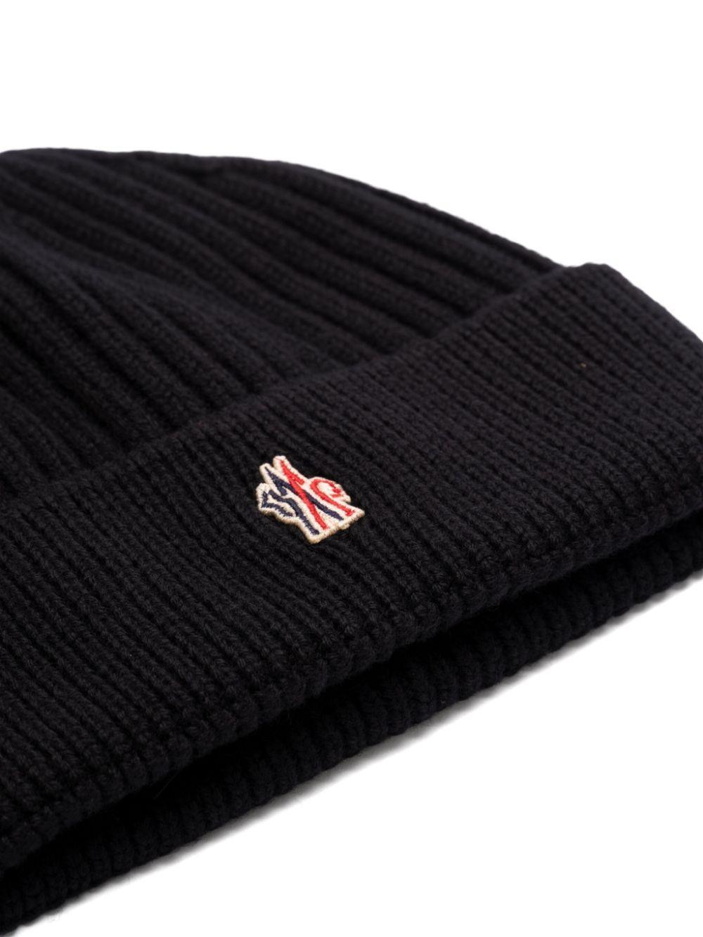 MONCLER Logo-appliqué Beanie In Black Product Image