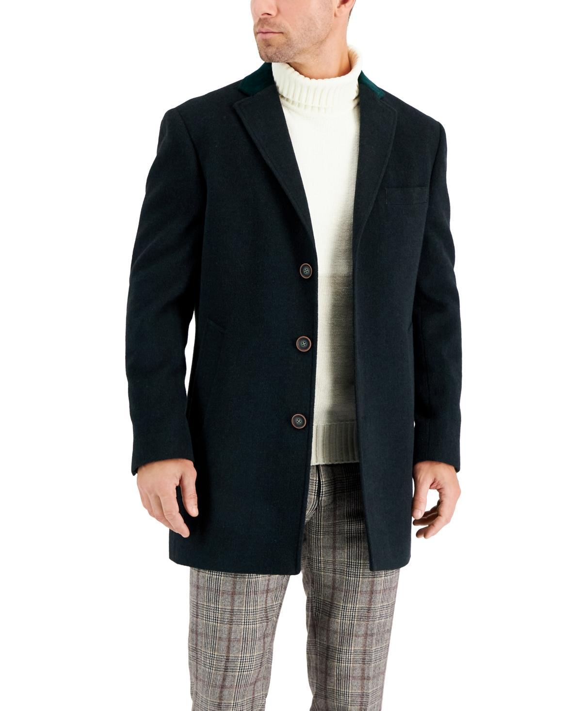 Tallia Mens Wool Blend Solid Overcoat Product Image