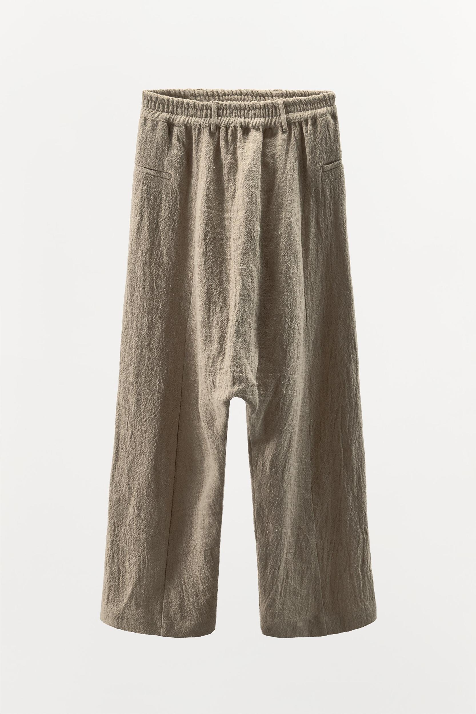 LIMITED EDITION 100% LINEN LOW-RISE PANTS Product Image