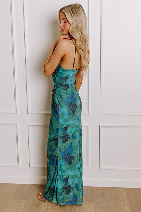 Luxe Living Mesh Maxi Dress in Forest Product Image