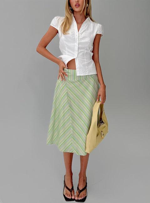 Vettie Midi Skirt Green Multi Product Image