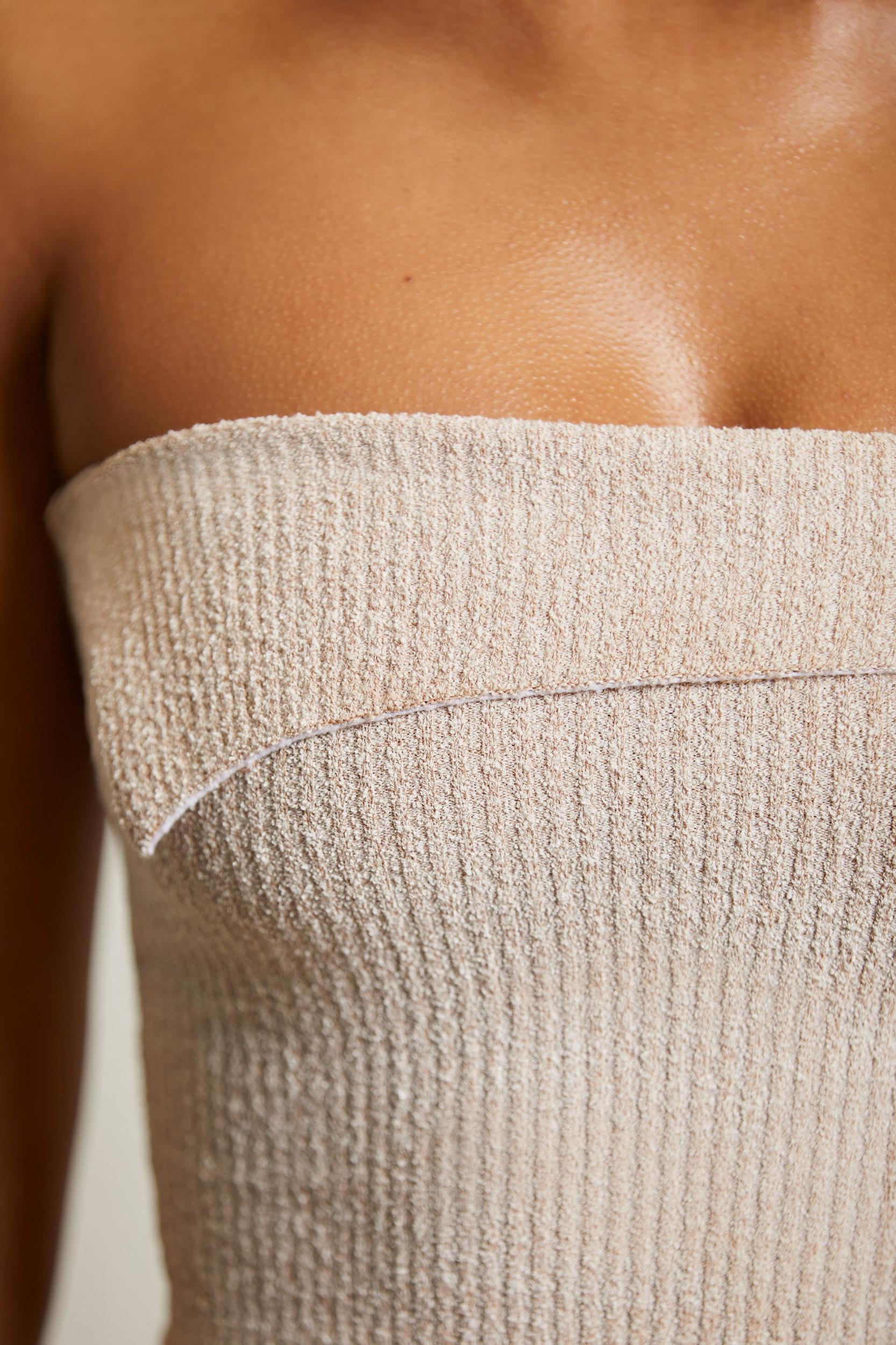 Overlap Bandeau Crop Top in Praline Female Product Image