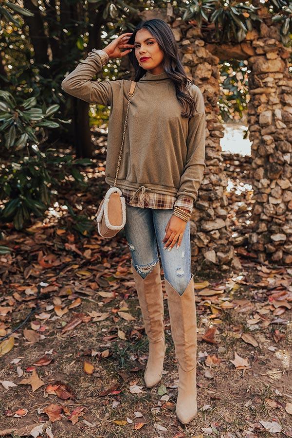 Autumn Color Sweater Top In Olive Product Image