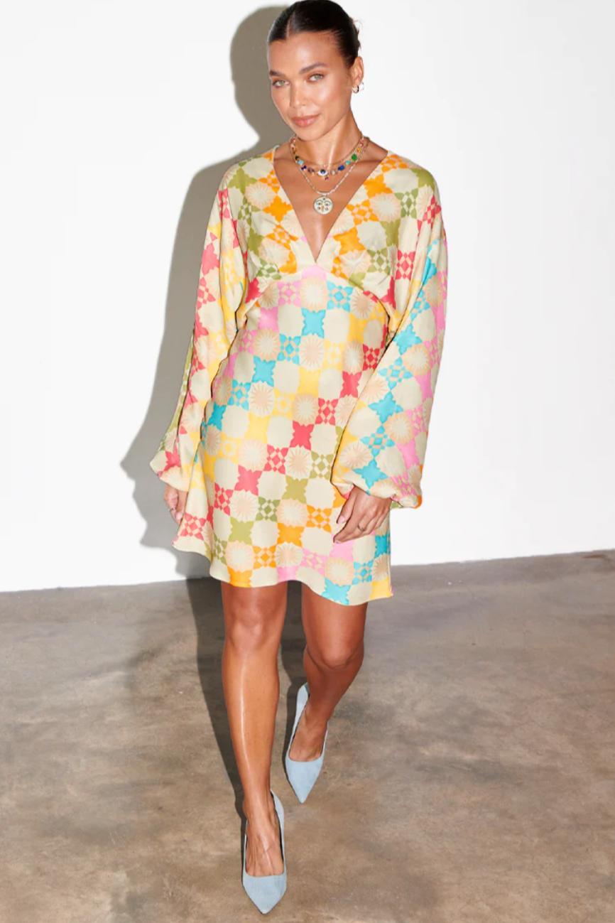 L/S V-Neck Mini Dress Product Image