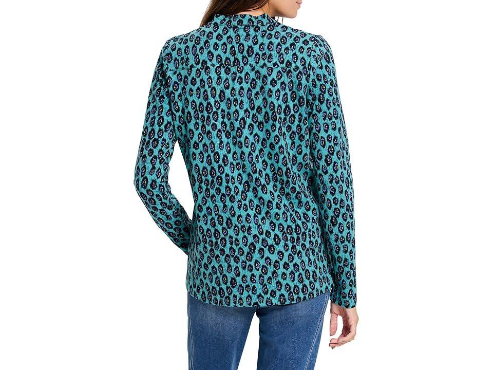 NIC+ZOE Pebble Blues Top (Aqua Multi) Women's Clothing Product Image