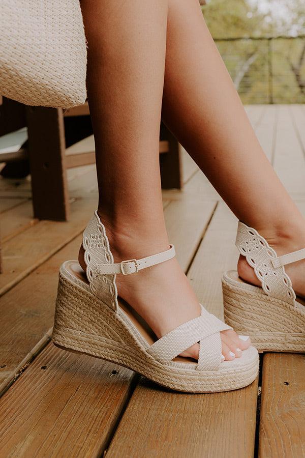 The Madeline Espadrille Wedge in Oatmeal Product Image