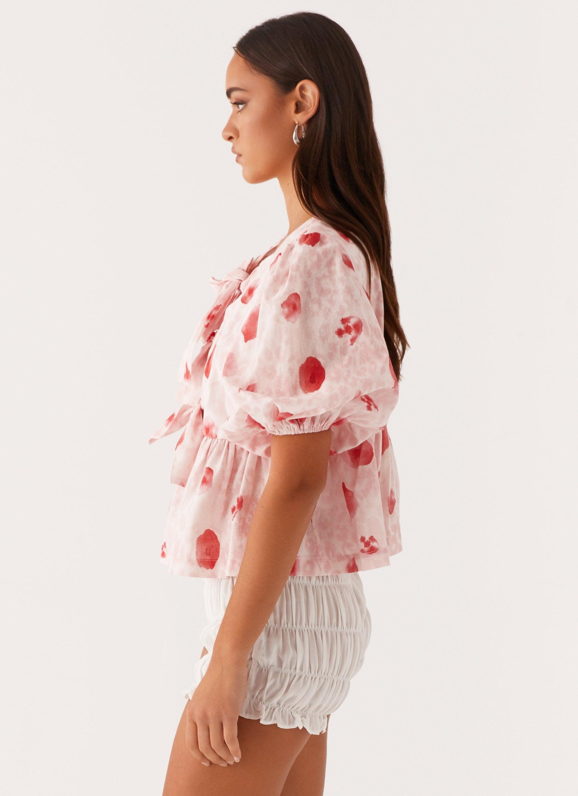 Western Wind Tie Top - Rose Leopard Product Image