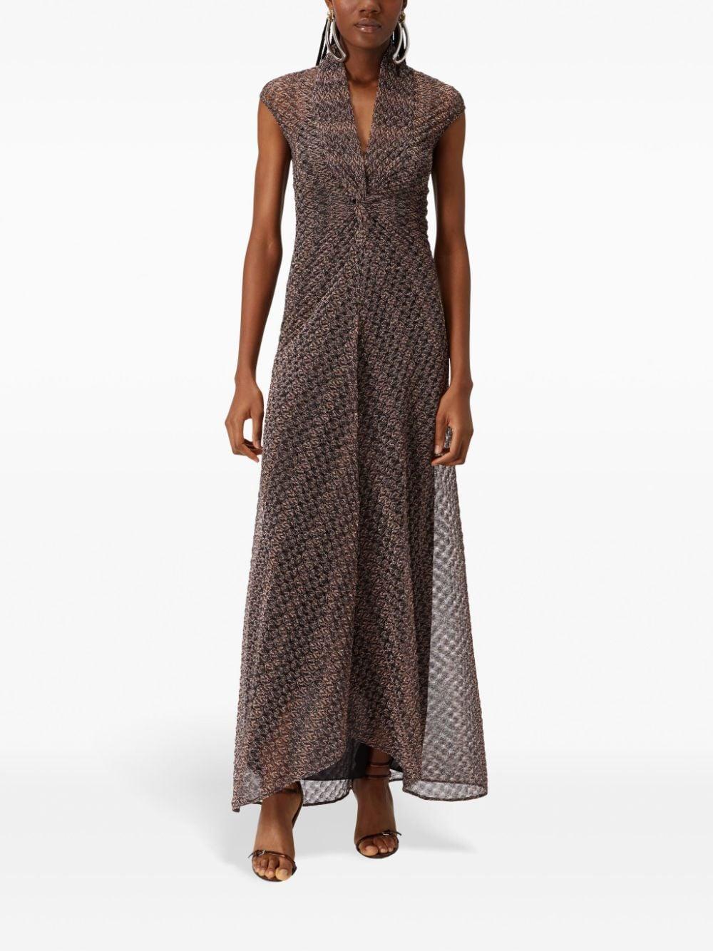 lamé lace maxi dress Product Image