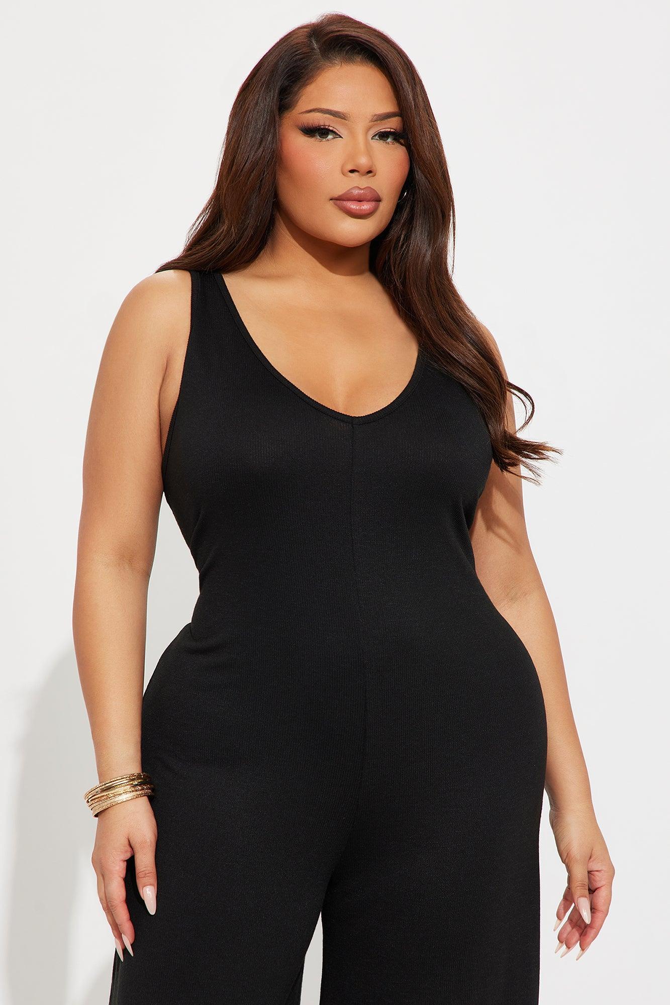 Making My Way Ribbed Jumpsuit - Black Product Image