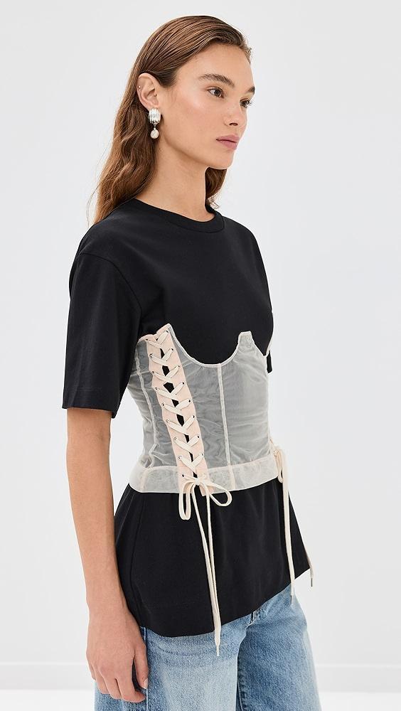 Simone Rocha Boxy T-Shirt with Corset Panel | Shopbop Product Image