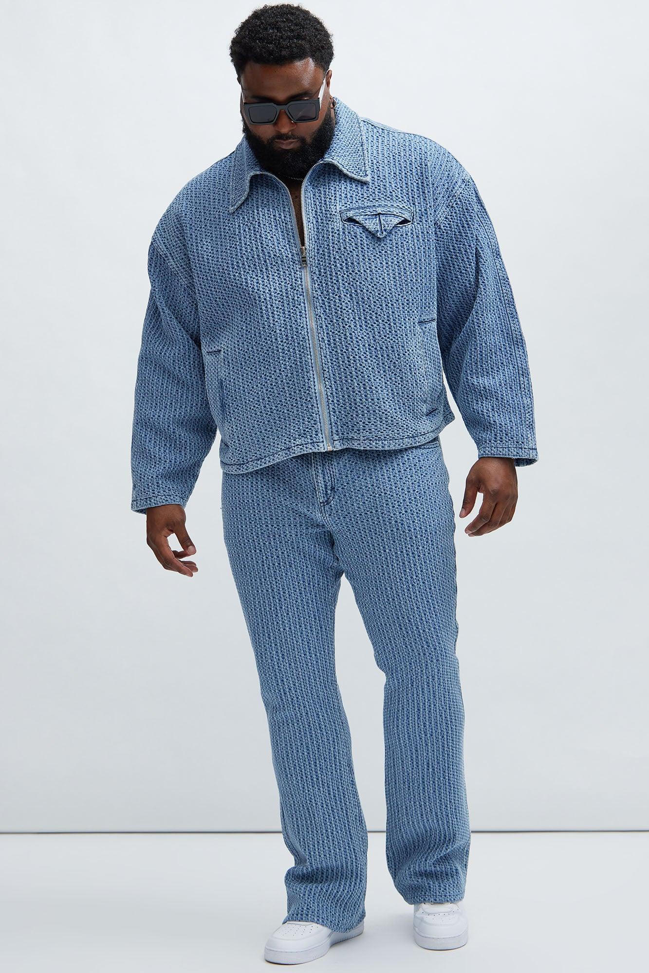 Warsaw Cropped Denim Work Trucker - Light Blue Product Image